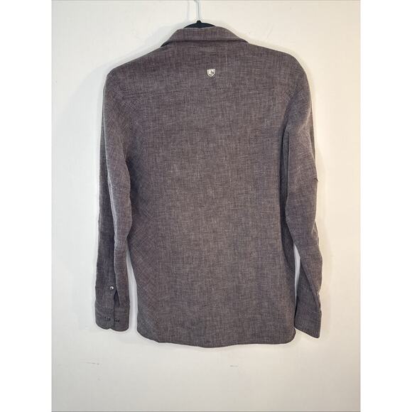 KÜHL 5 Panel Russet Brown Soft Waffle Textured Button Down Shirt Men’s S - Picture 2 of 13